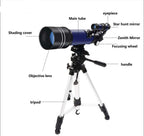 Southern Chic Space Telescope Pro for Beginners Equipped with 150X magnification and 3X Barlow lens Blue