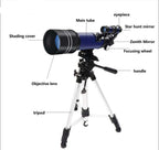 Southern Chic Space Telescope Pro for Beginners Equipped with 150X magnification and 3X Barlow lens Blue