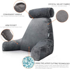 Southern Chic Reading Pillow with Arms – Backrest Support Cushion for Bed & Couch