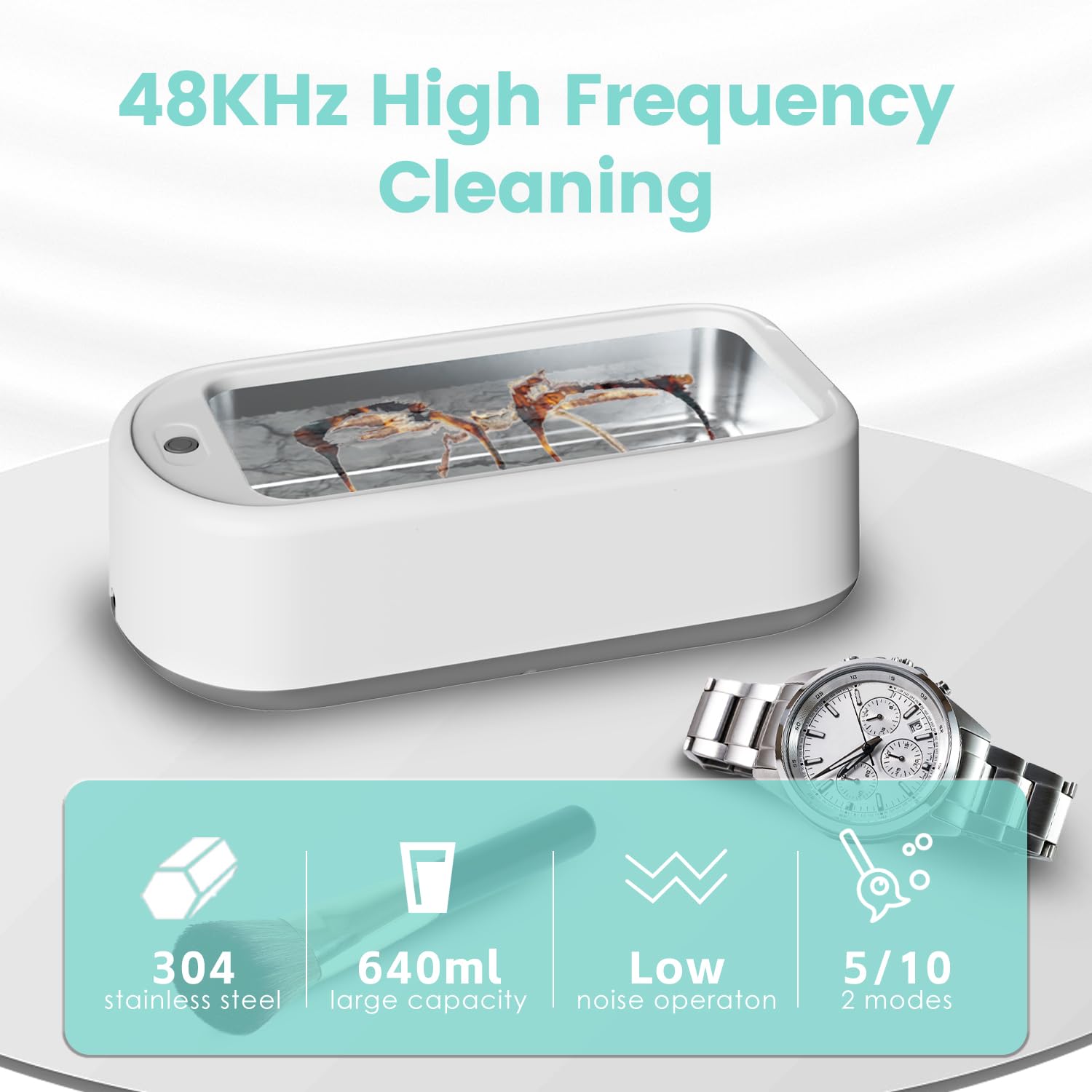 Southern Chic Ultrasonic Jewelry Cleaner – Portable Sonic Cleaning Machine for Rings, Glasses & Watches