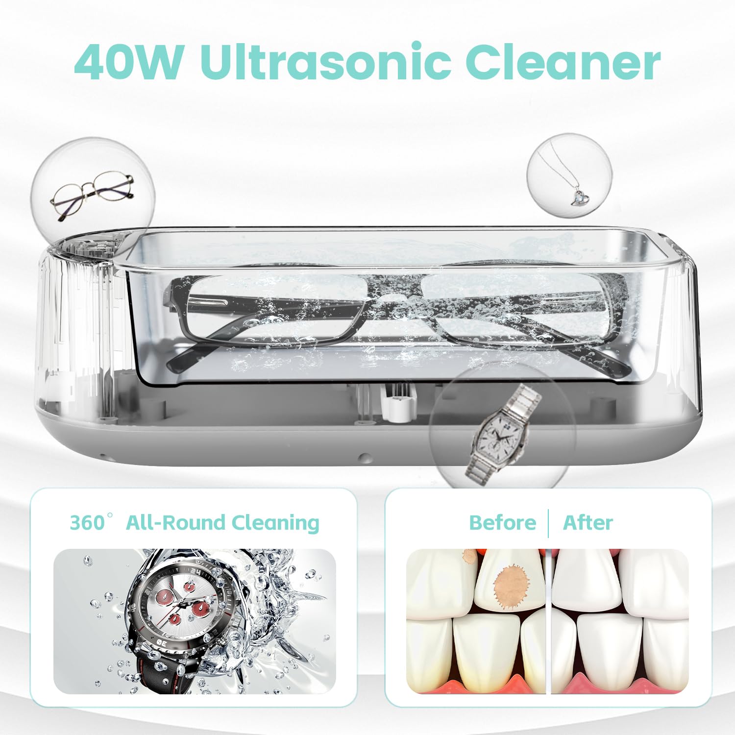 Southern Chic Ultrasonic Jewelry Cleaner – Portable Sonic Cleaning Machine for Rings, Glasses & Watches