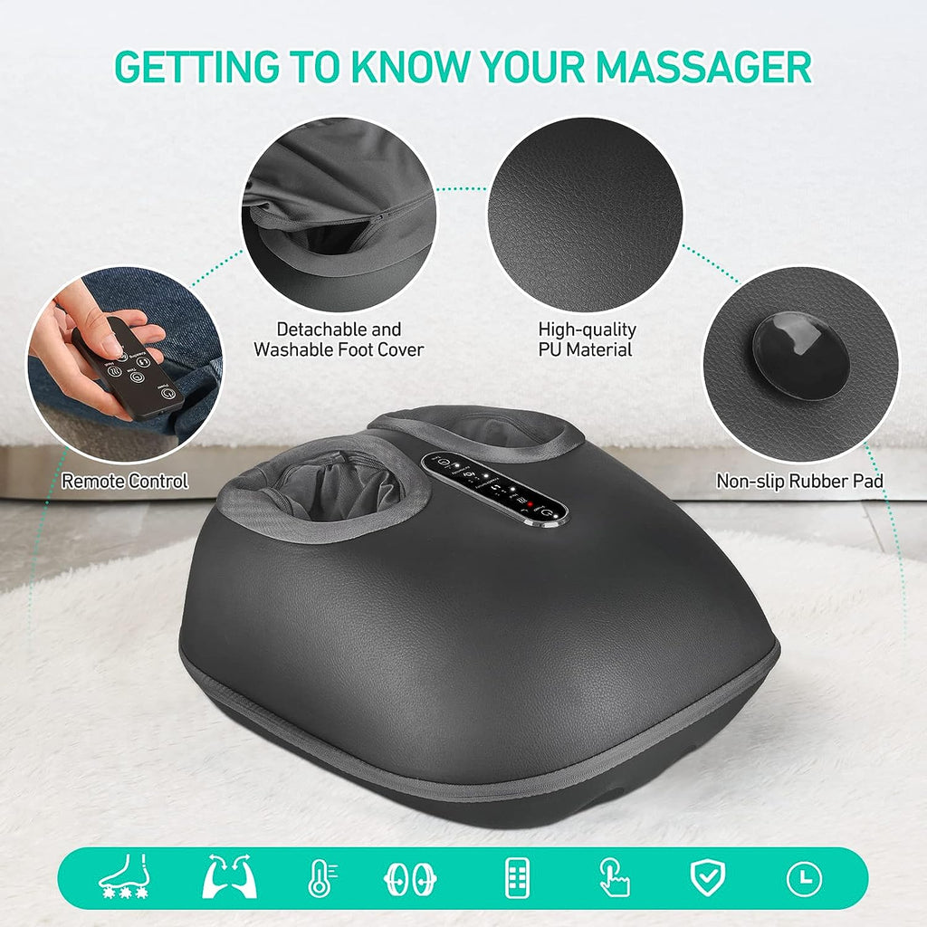 Southern Chic Shiatsu Foot Massager with Heat – Kneading, Vibration & Air Compression for Deep Tissue Relief