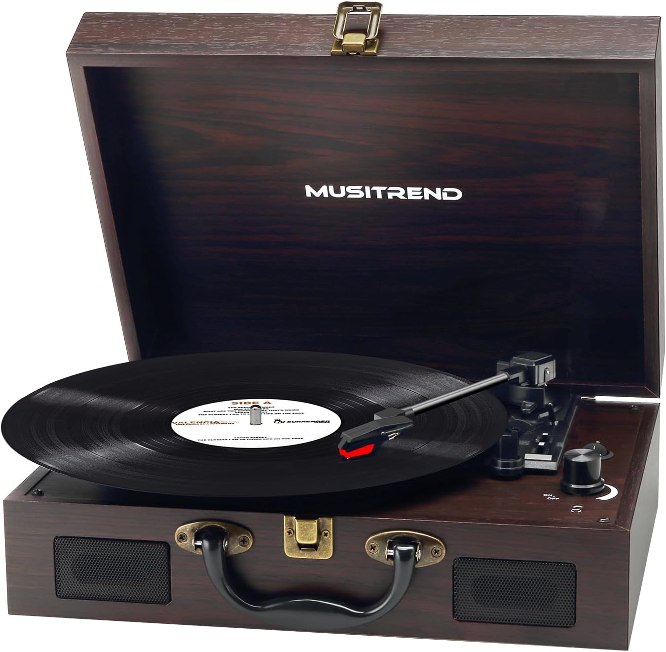 Southern Chic Vinyl Vintage Suitcase-Style Turntable Record Player