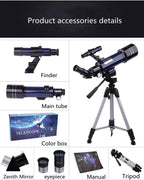 Southern Chic Space Telescope Pro for Beginners Equipped with 150X magnification and 3X Barlow lens Blue