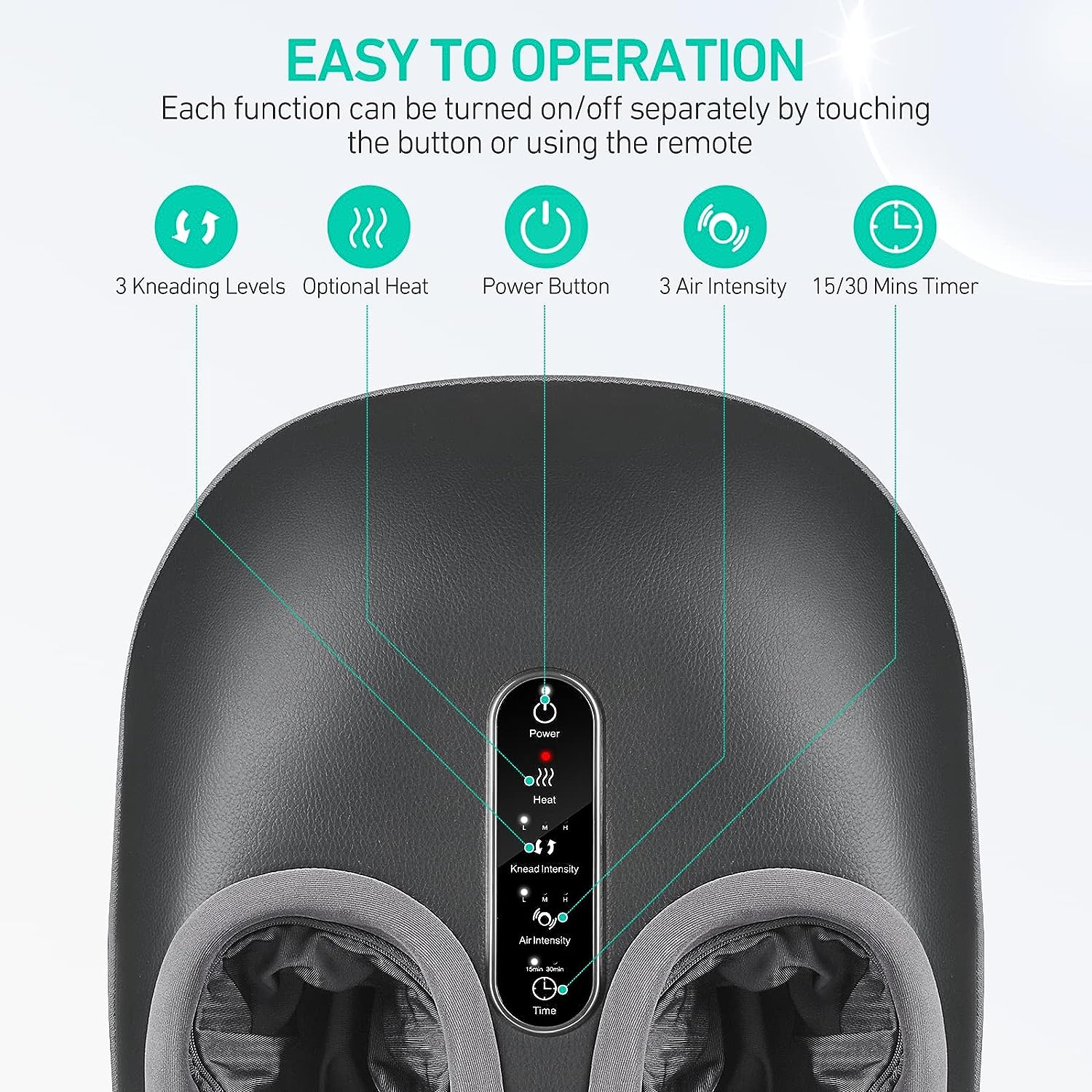 Southern Chic Shiatsu Foot Massager with Heat – Kneading, Vibration & Air Compression for Deep Tissue Relief