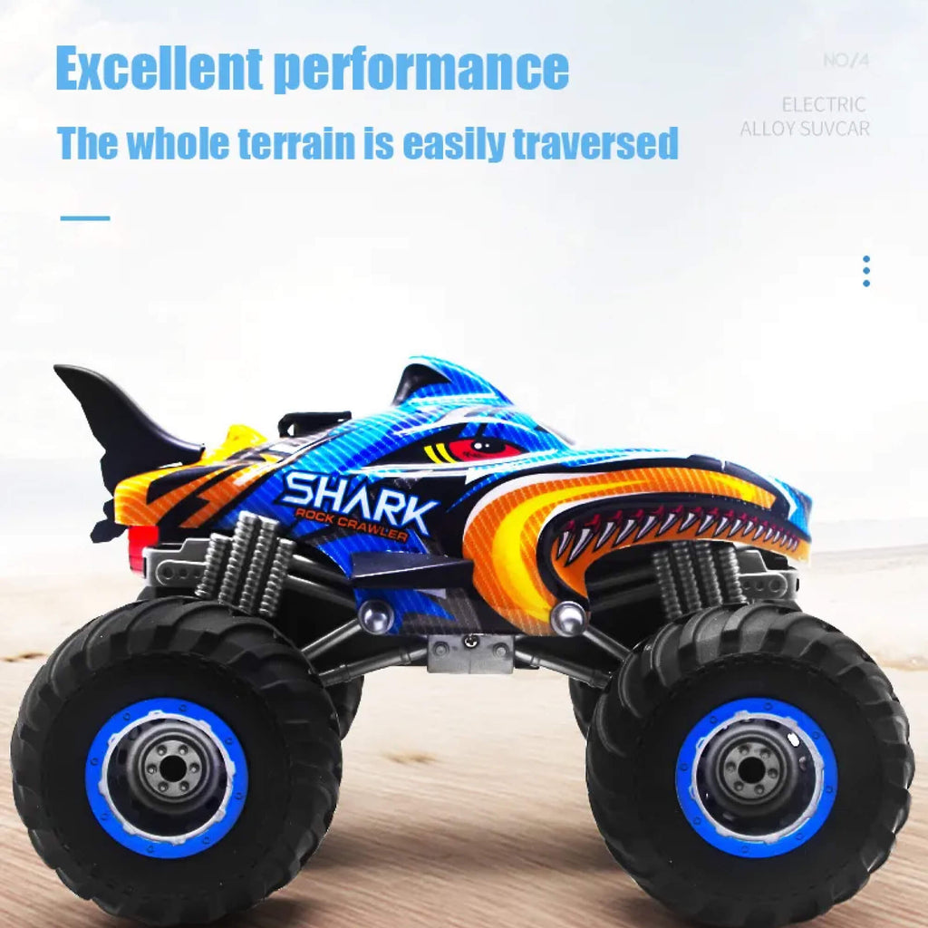 Southern Chic RC 4x4 Off-Road Monster Truck – Remote Control Rock Crawler Drift Car (Shark Digger Design)