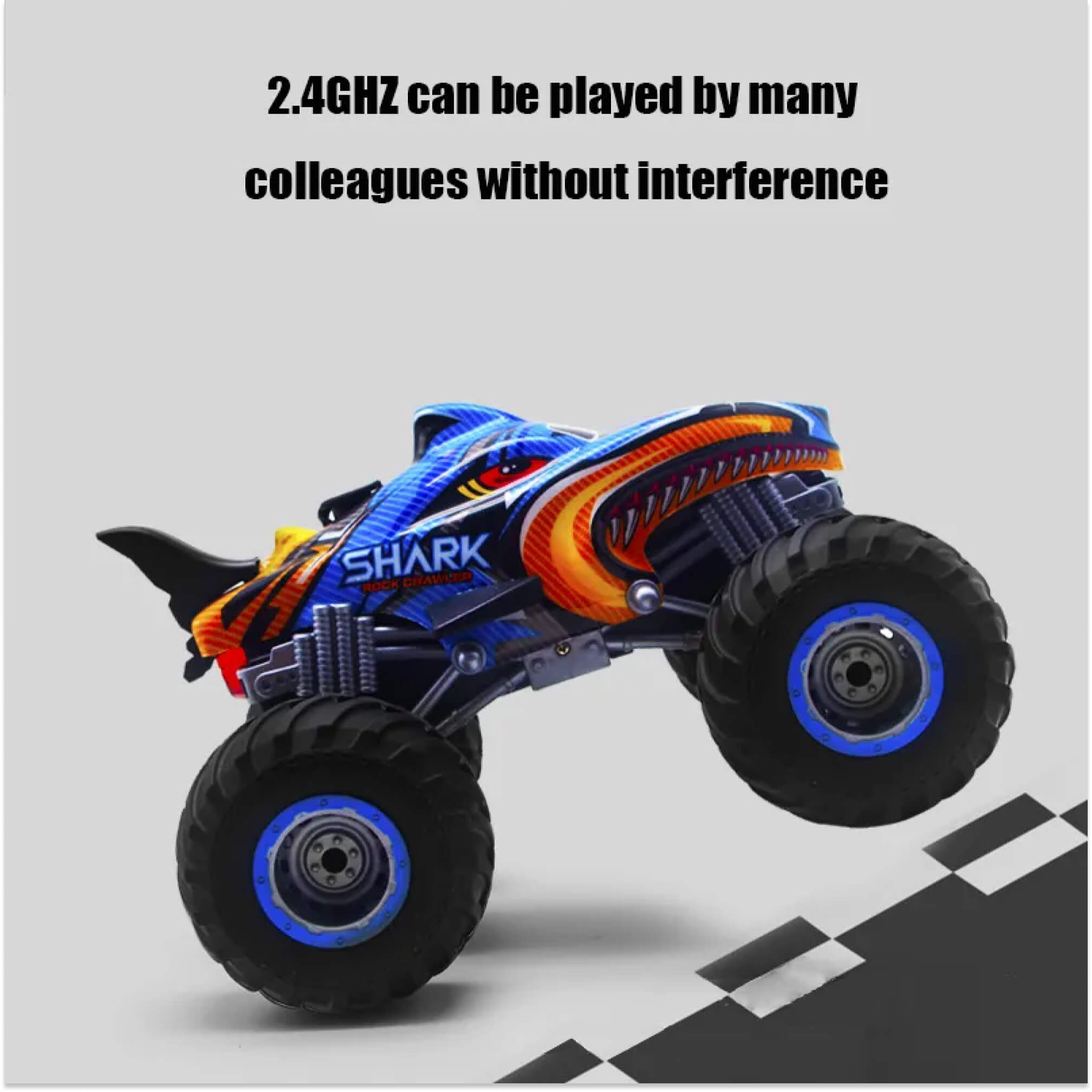 Southern Chic RC 4x4 Off-Road Monster Truck – Remote Control Rock Crawler Drift Car (Shark Digger Design)
