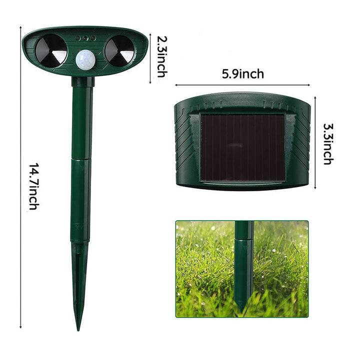 Southern Chic Solar Ultrasonic Fox Deterrent – Motion-Activated Animal Repeller for Garden, Lawn & Outdoor