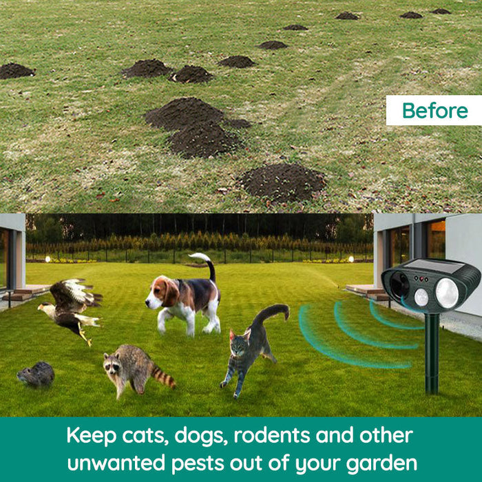 Southern Chic Solar Ultrasonic Fox Deterrent – Motion-Activated Animal Repeller for Garden, Lawn & Outdoor