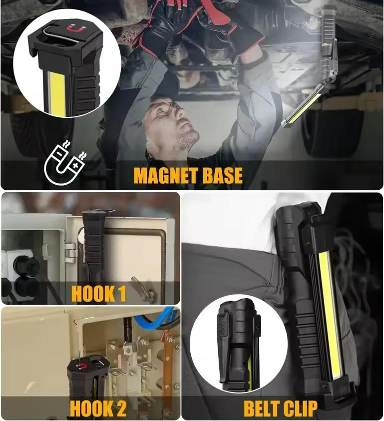 Southern Chic Rechargeable Magnetic Flashlight For Mechanics And Workplace