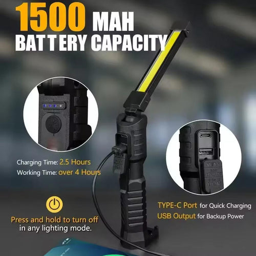 Southern Chic Rechargeable Magnetic Flashlight For Mechanics And Workplace