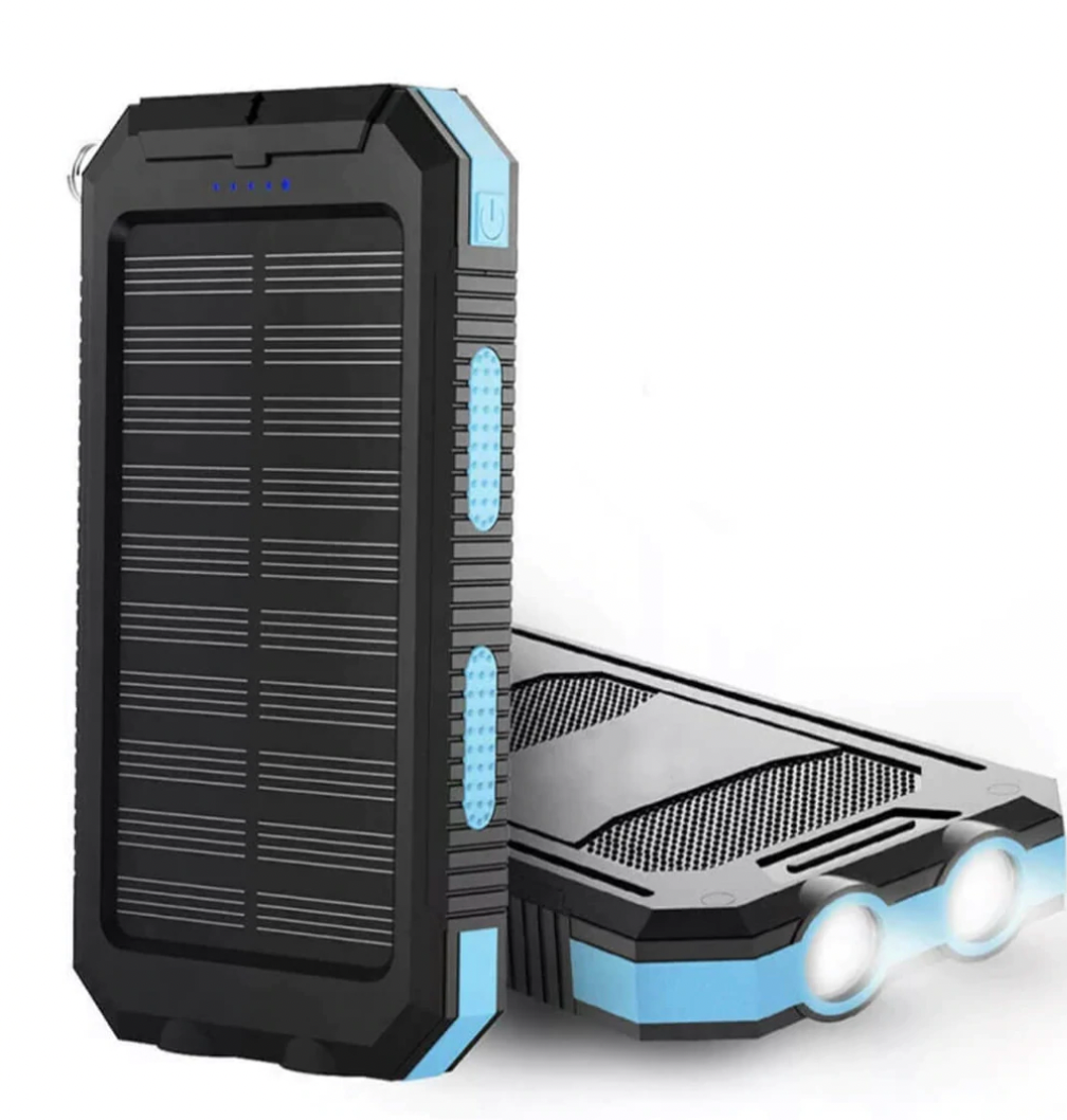 Southern Chic Solar Power Bank – 500000mAh Portable Waterproof Outdoor Charger with Dual USB & LED Light