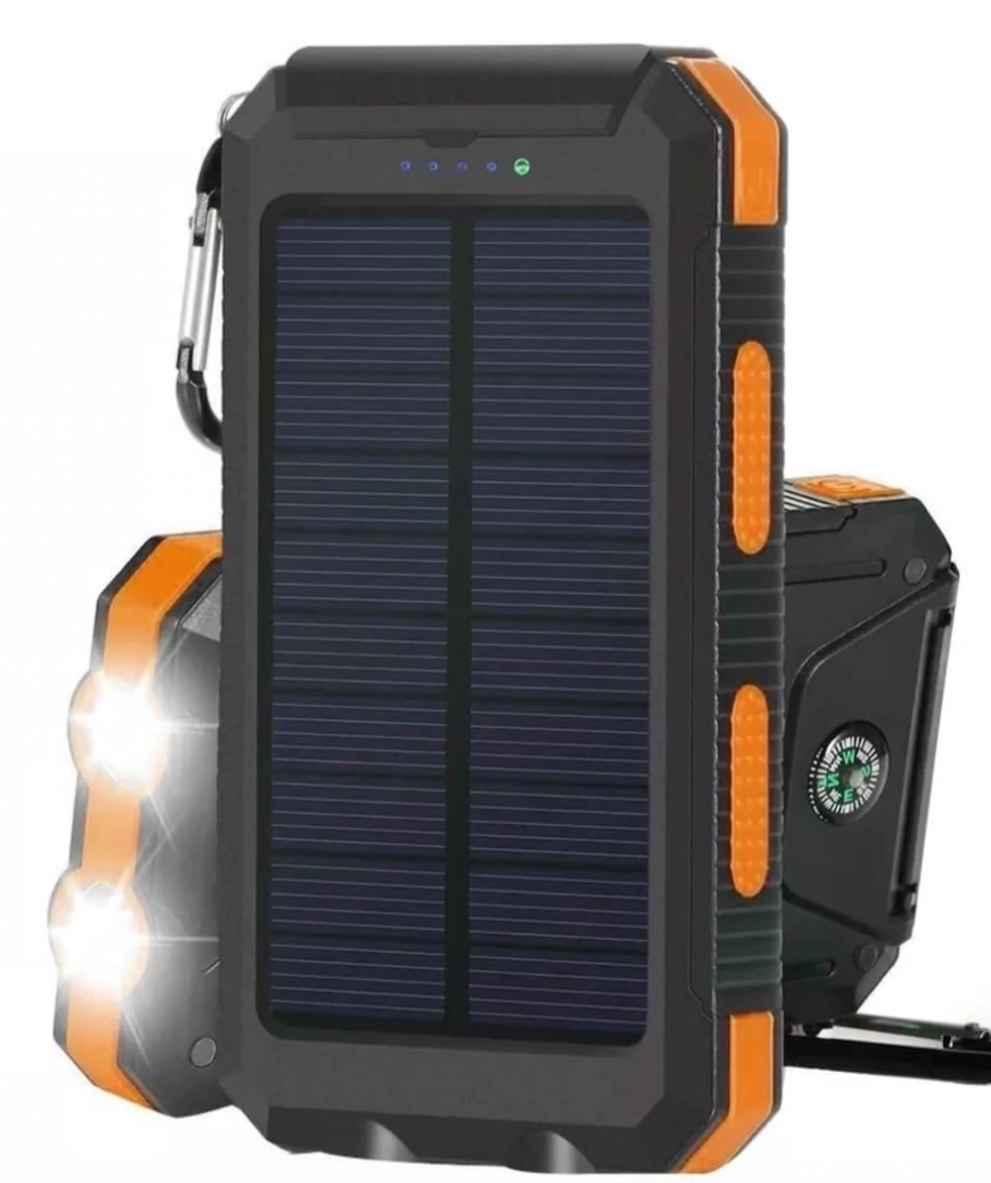 Southern Chic Solar Power Bank – 500000mAh Portable Waterproof Outdoor Charger with Dual USB & LED Light