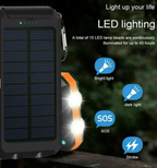 Southern Chic Solar Power Bank – 500000mAh Portable Waterproof Outdoor Charger with Dual USB & LED Light