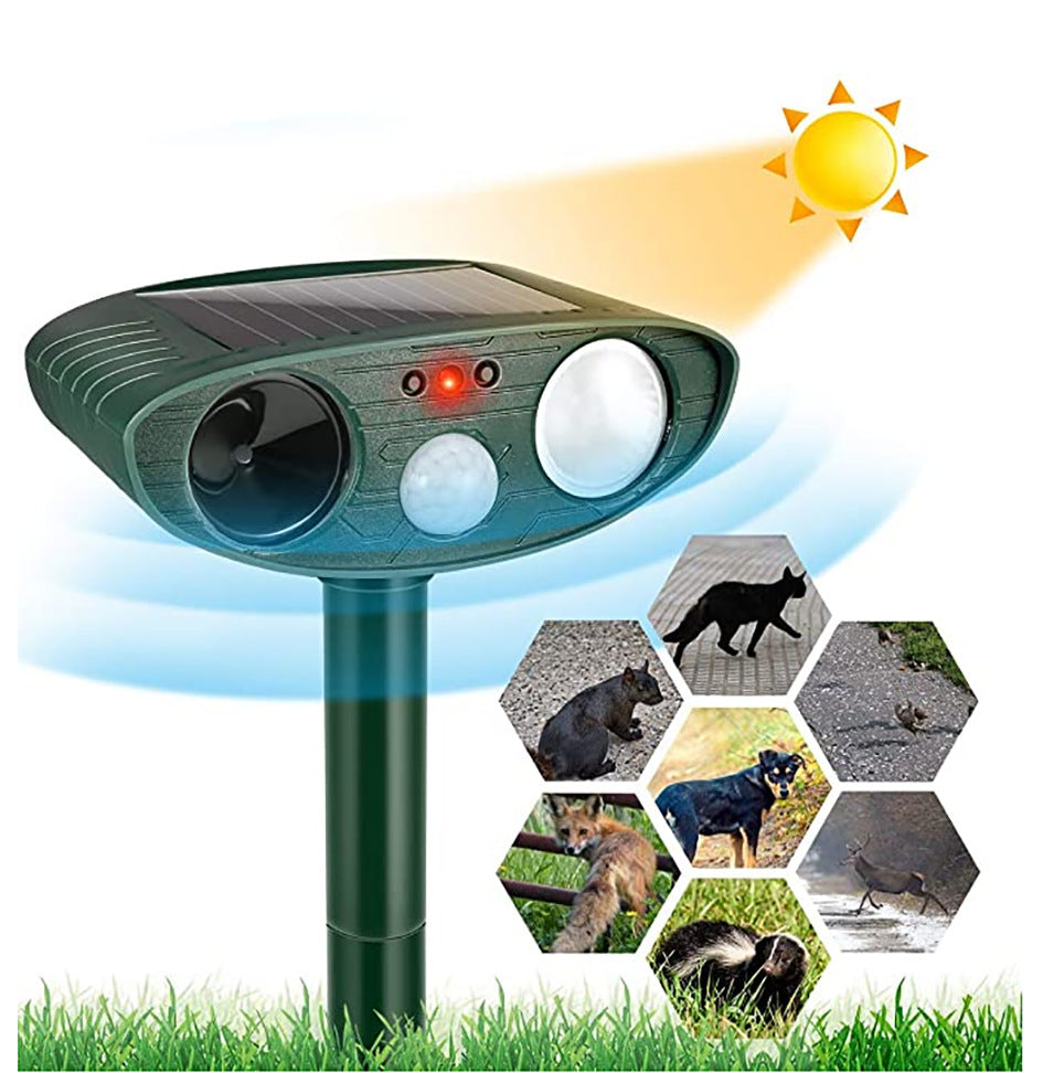 Southern Chic Solar Powered Ultrasonic Rabbit Repeller – Humane Garden Protection with Flashing Light