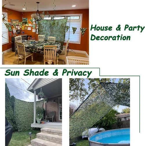 Southern Chic Camouflage Sun Protection Net for Garden or Camping
