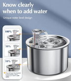 Southern Chic Stainless Steel Cat Water Fountain with Filter and Sensor