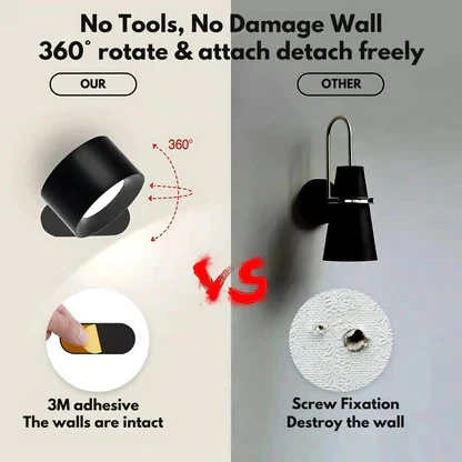 Southern Chic Rechargeable Wall Light with 360° Rotation