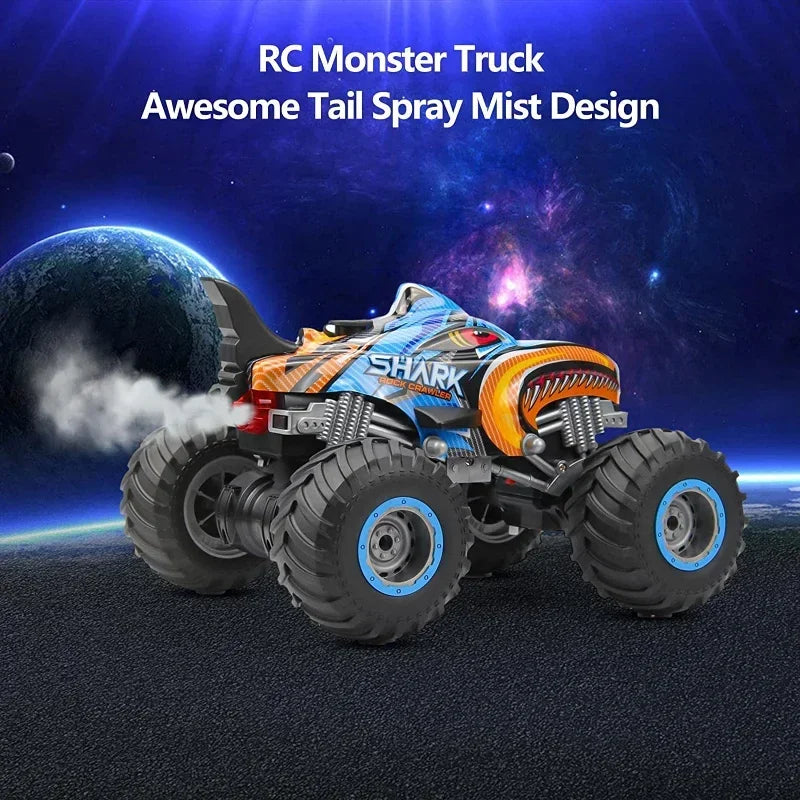 Southern Chic RC 4x4 Off-Road Monster Truck – Remote Control Rock Crawler Drift Car (Shark Digger Design)