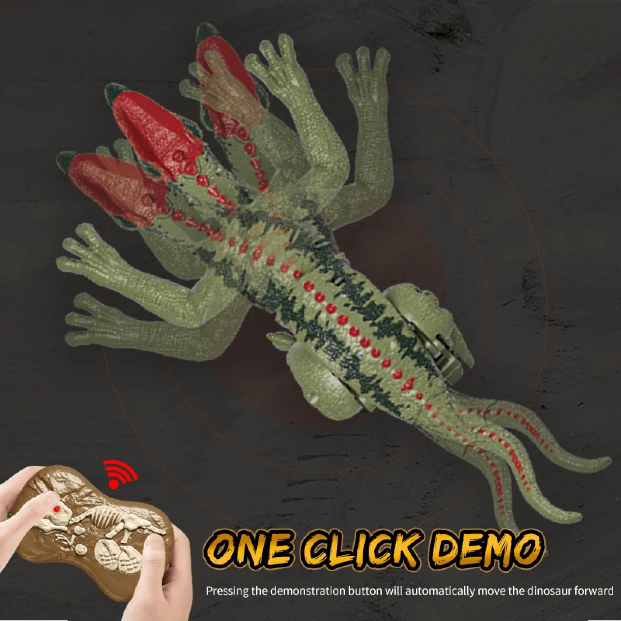 Southern Chic Remote Control Dinosaur Toy – Realistic RC Velociraptor T-Rex with Sounds, Lights & Movements