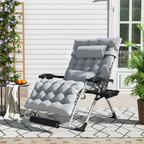 Southern Chic Reclining Outdoor Chair for Seniors – Adjustable Folding Lounger, Holds 500 LB