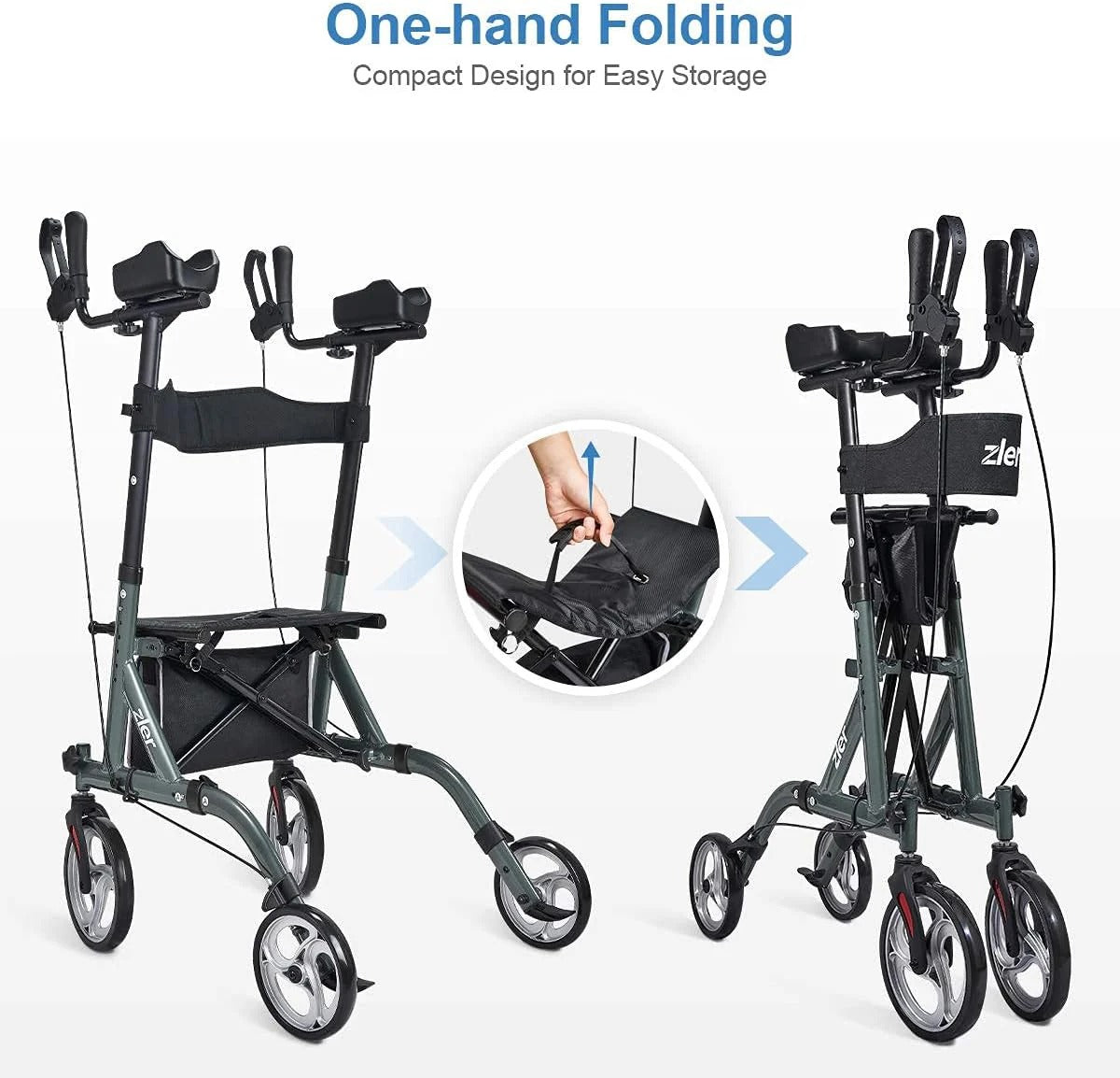 Southern Chic Senior safety stand up rollator walker with armrests