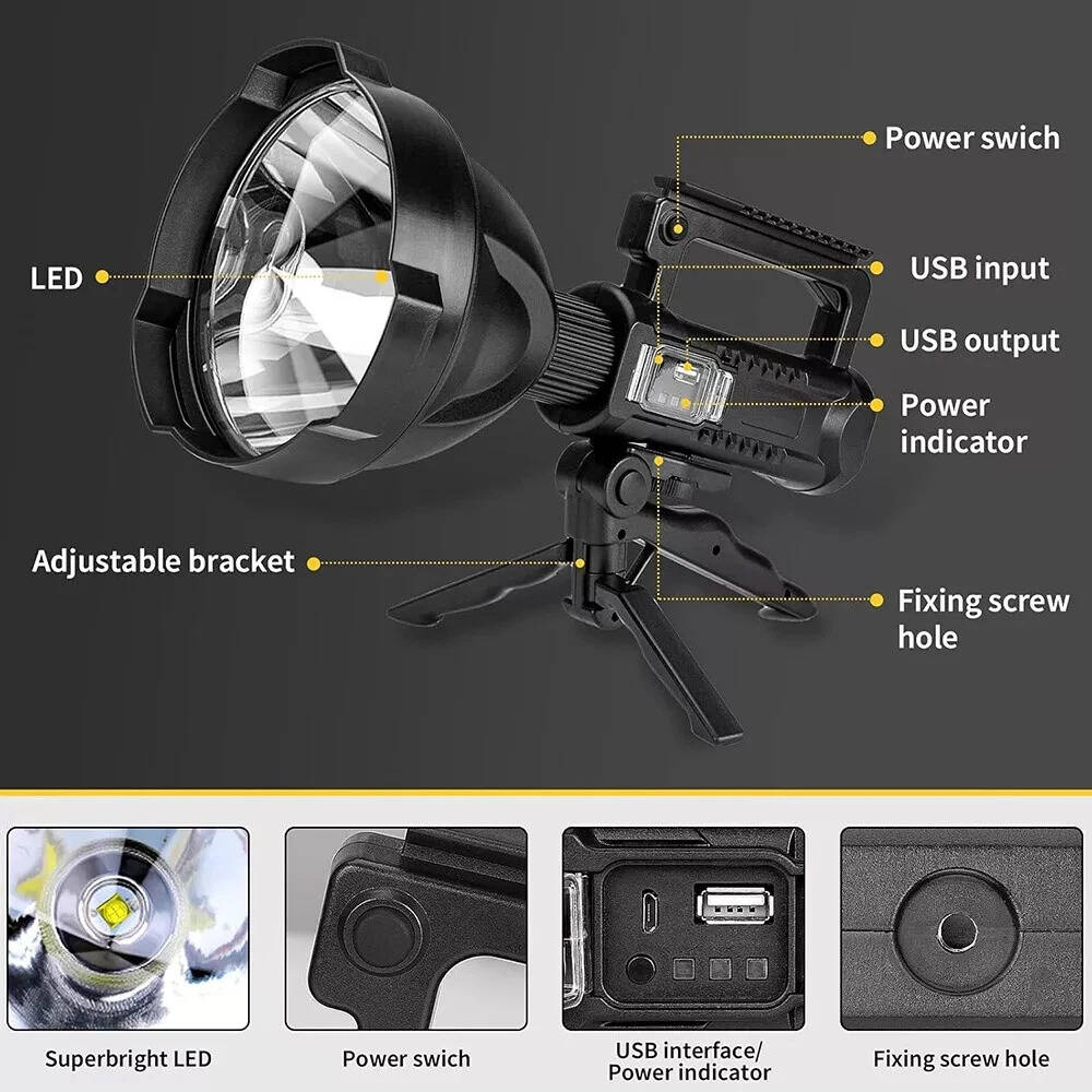 Southern Chic Super Bright LED Searchlight Handheld Flashlight
