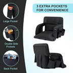Southern Chic Stadium Seat with Heat & Back Support – Portable Padded Bleacher Cushion Chair