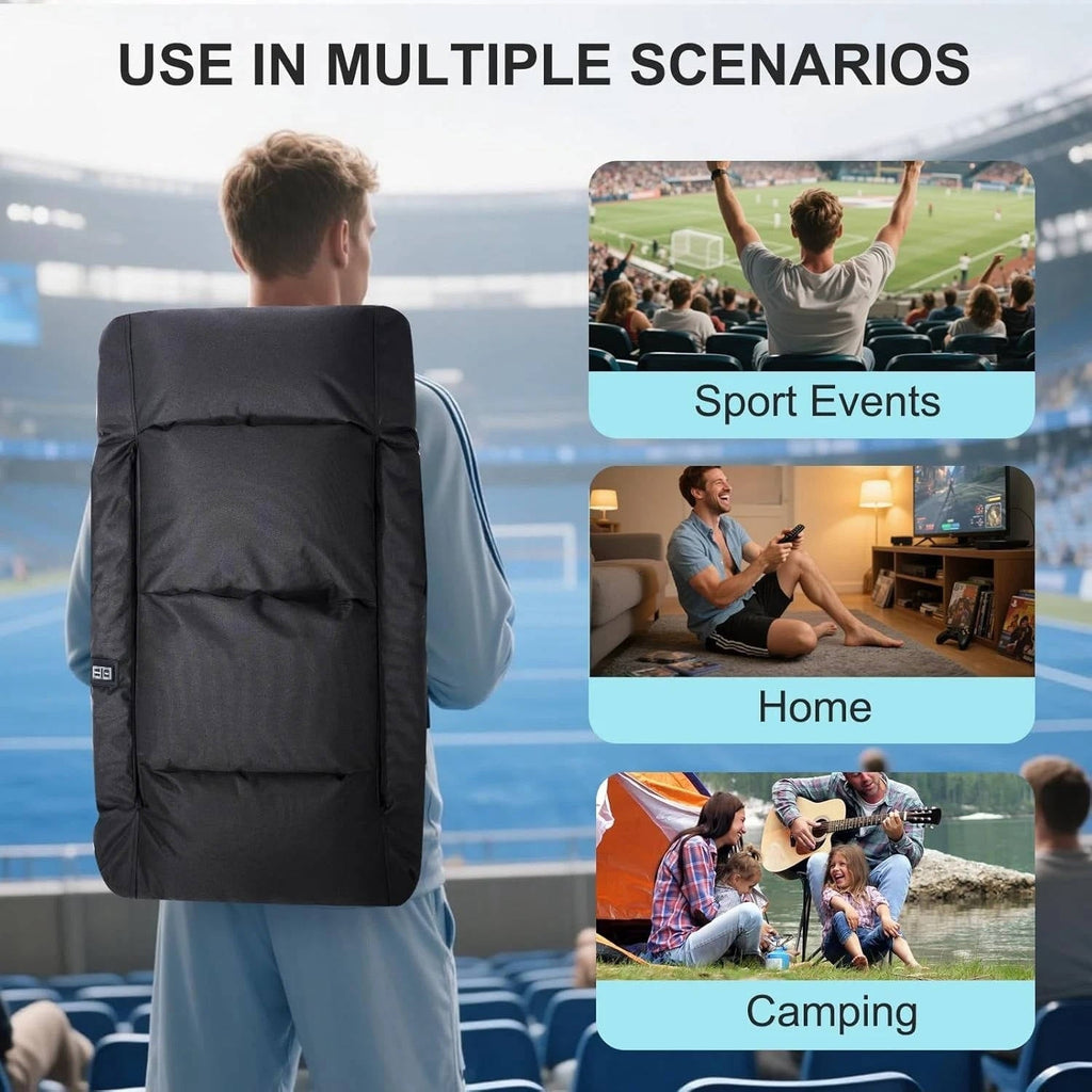 Southern Chic Stadium Seat with Heat & Back Support – Portable Padded Bleacher Cushion Chair