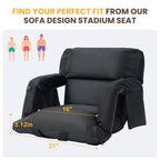 Southern Chic Stadium Seat with Heat & Back Support – Portable Padded Bleacher Cushion Chair