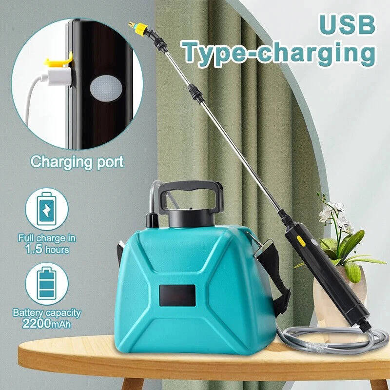 Southern Chic Rechargeable Electric Garden Sprayer 5L, Battery Powered Plant Sprayer with 3 Nozzles