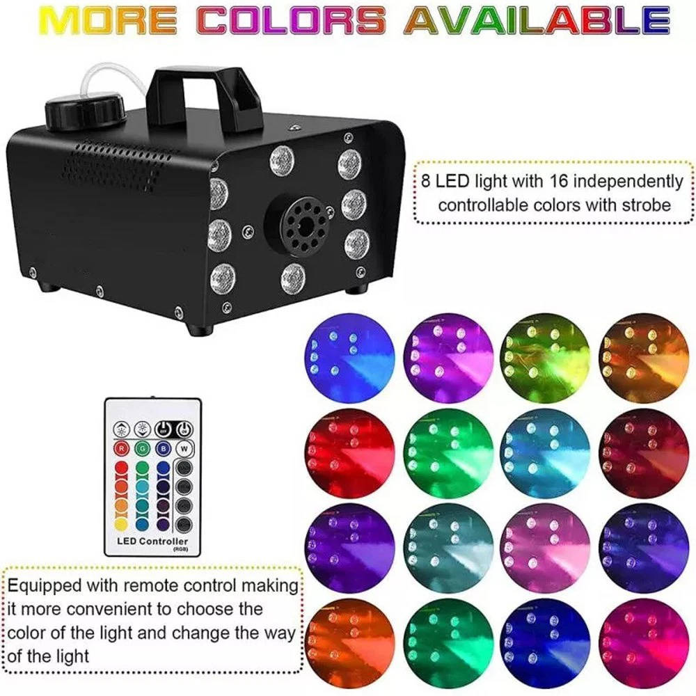 Southern Chic Smoke Machine W/ 13 Colorful LED Lights Effect