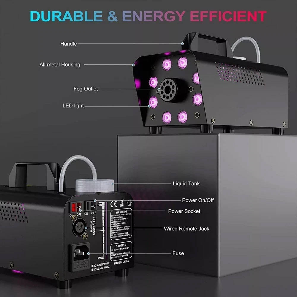 Southern Chic Smoke Machine W/ 13 Colorful LED Lights Effect