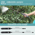 Southern Chic Rechargeable Electric Garden Sprayer 5L, Battery Powered Plant Sprayer with 3 Nozzles