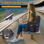 Southern Chic Stadium Seat with Heat & Back Support – Portable Padded Bleacher Cushion Chair