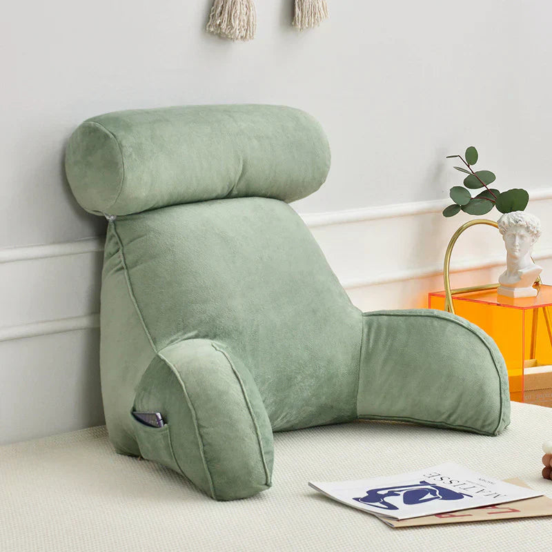 Southern Chic Reading Pillow with Arms – Backrest Support Cushion for Bed & Couch