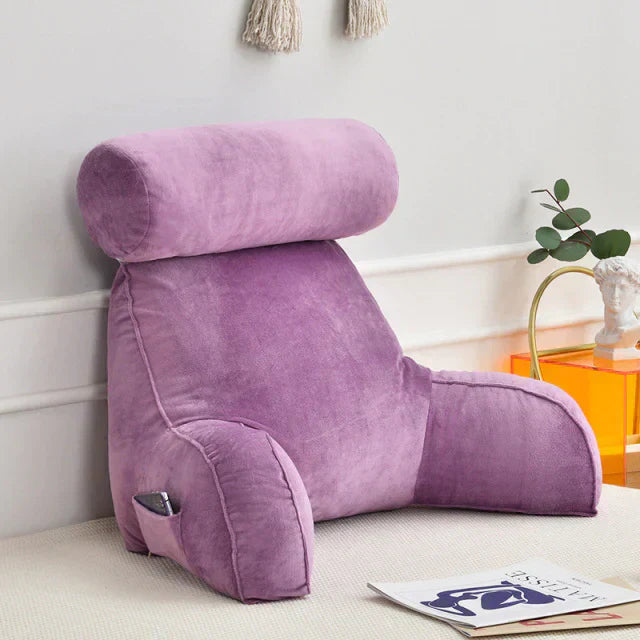 Southern Chic Reading Pillow with Arms – Backrest Support Cushion for Bed & Couch