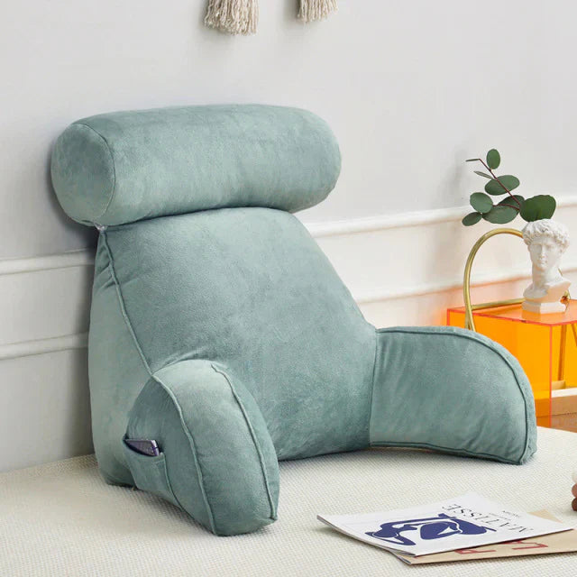 Southern Chic Reading Pillow with Arms – Backrest Support Cushion for Bed & Couch