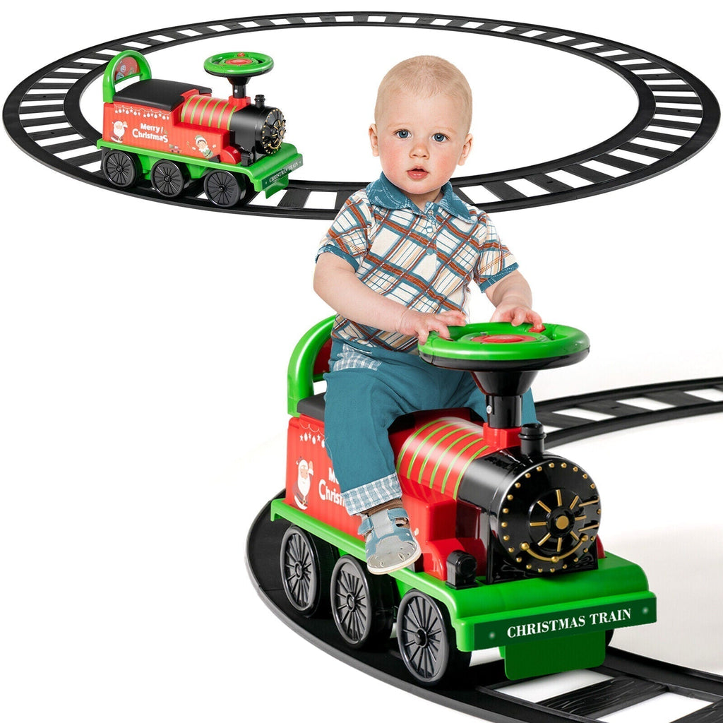 Southern Chic Ride-on | Kid's Rechargeable Ride On Toy Train And Track Set 6V