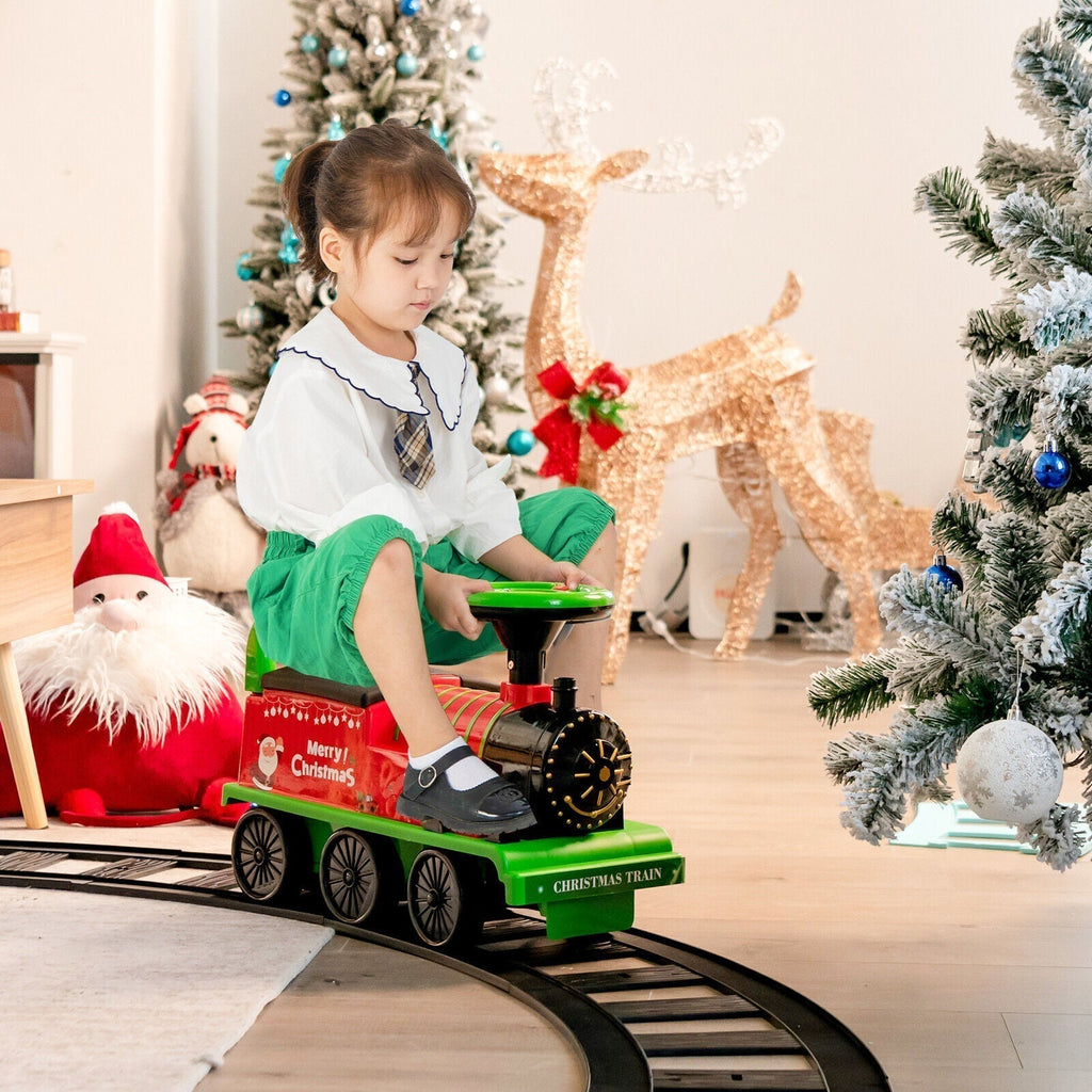Southern Chic Ride-on | Kid's Rechargeable Ride On Toy Train And Track Set 6V