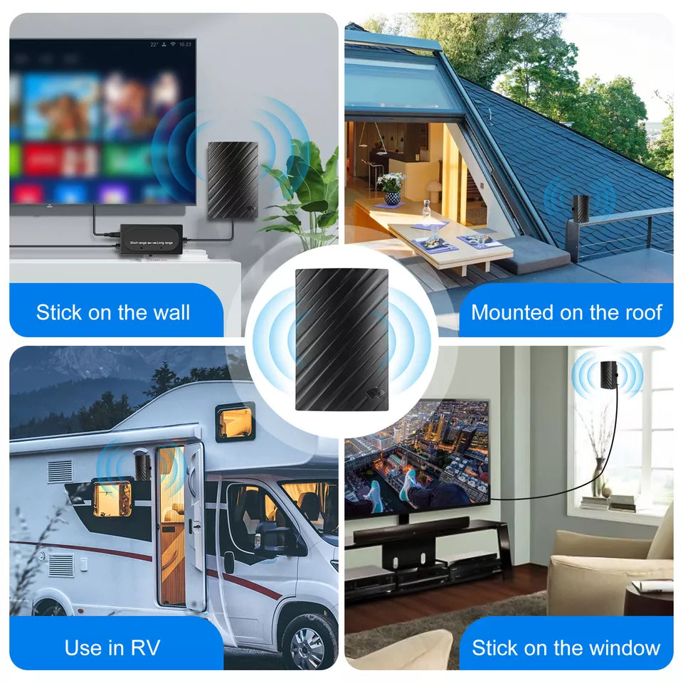 Southern Chic Upgraded 500 Miles Indoor Digital TV Antenna HDTV Amplified 4K UHF VHF