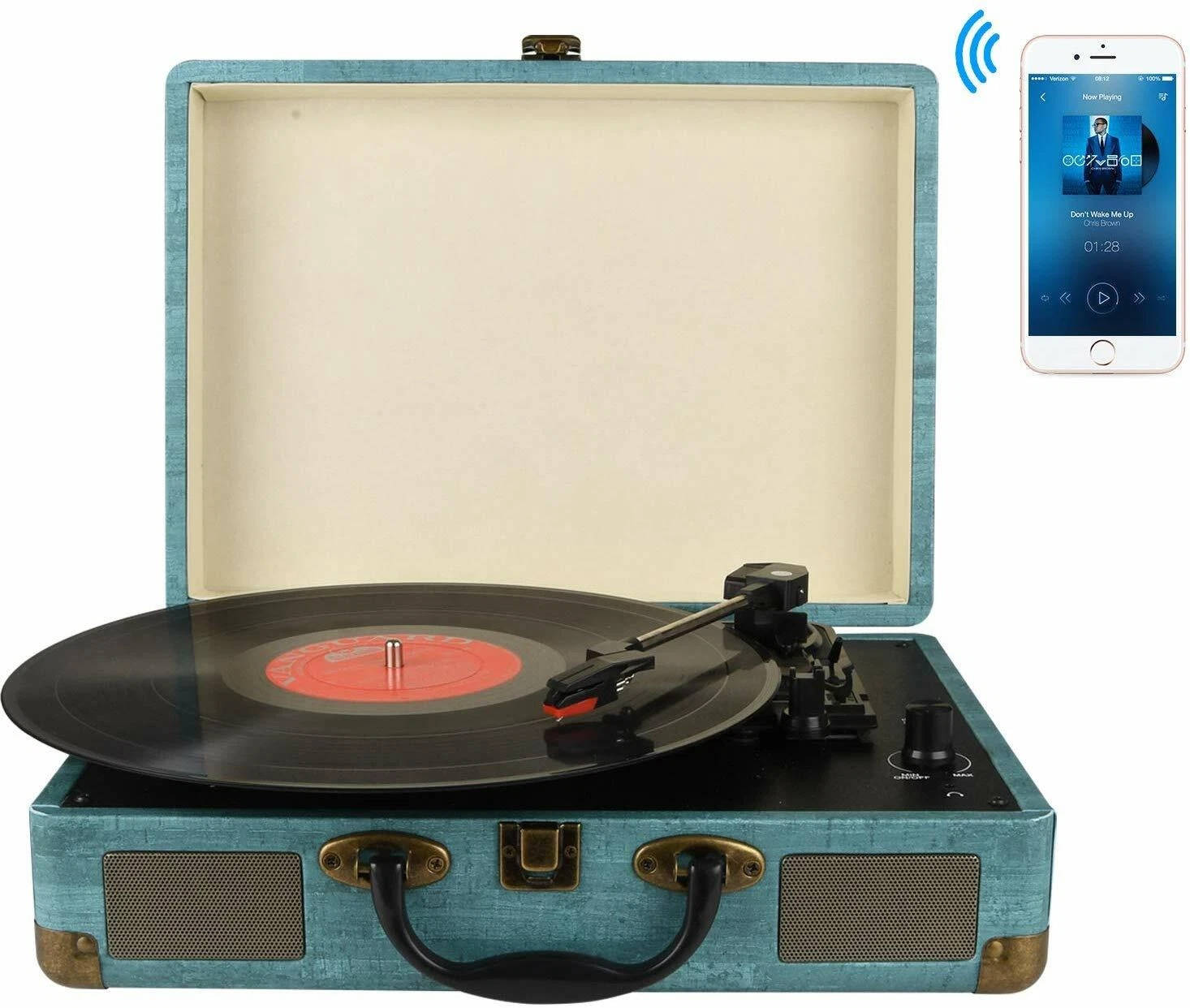 Sweet Southern Chic Record Player Vintage 3 Speed Bluetooth Vinyl Turntable
