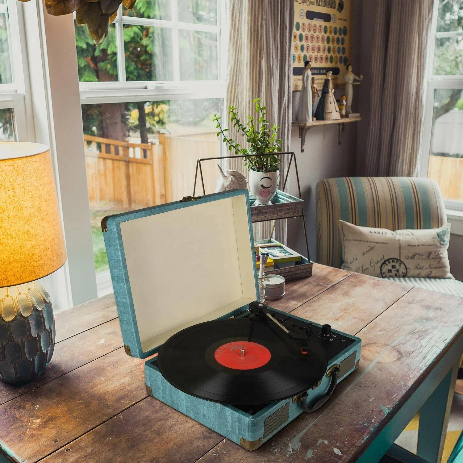 Sweet Southern Chic Record Player Vintage 3 Speed Bluetooth Vinyl Turntable