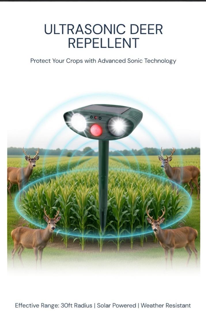 Sweet Southern Chic Ultrasonic Solar Deer Repeller – Motion Sensor Animal Deterrent for Garden & Yard
