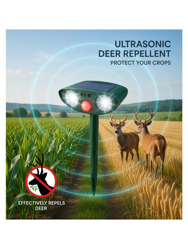 Sweet Southern Chic Ultrasonic Solar Deer Repeller – Motion Sensor Animal Deterrent for Garden & Yard